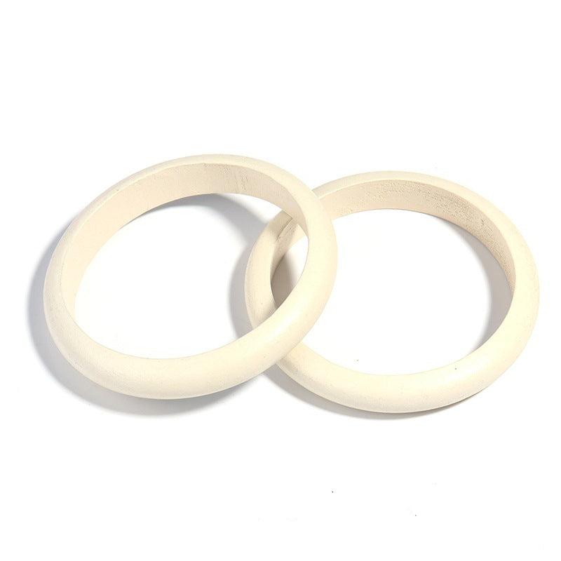 Commute Solid Color Square Wood Bangle - Vintage Style Women's Accessory