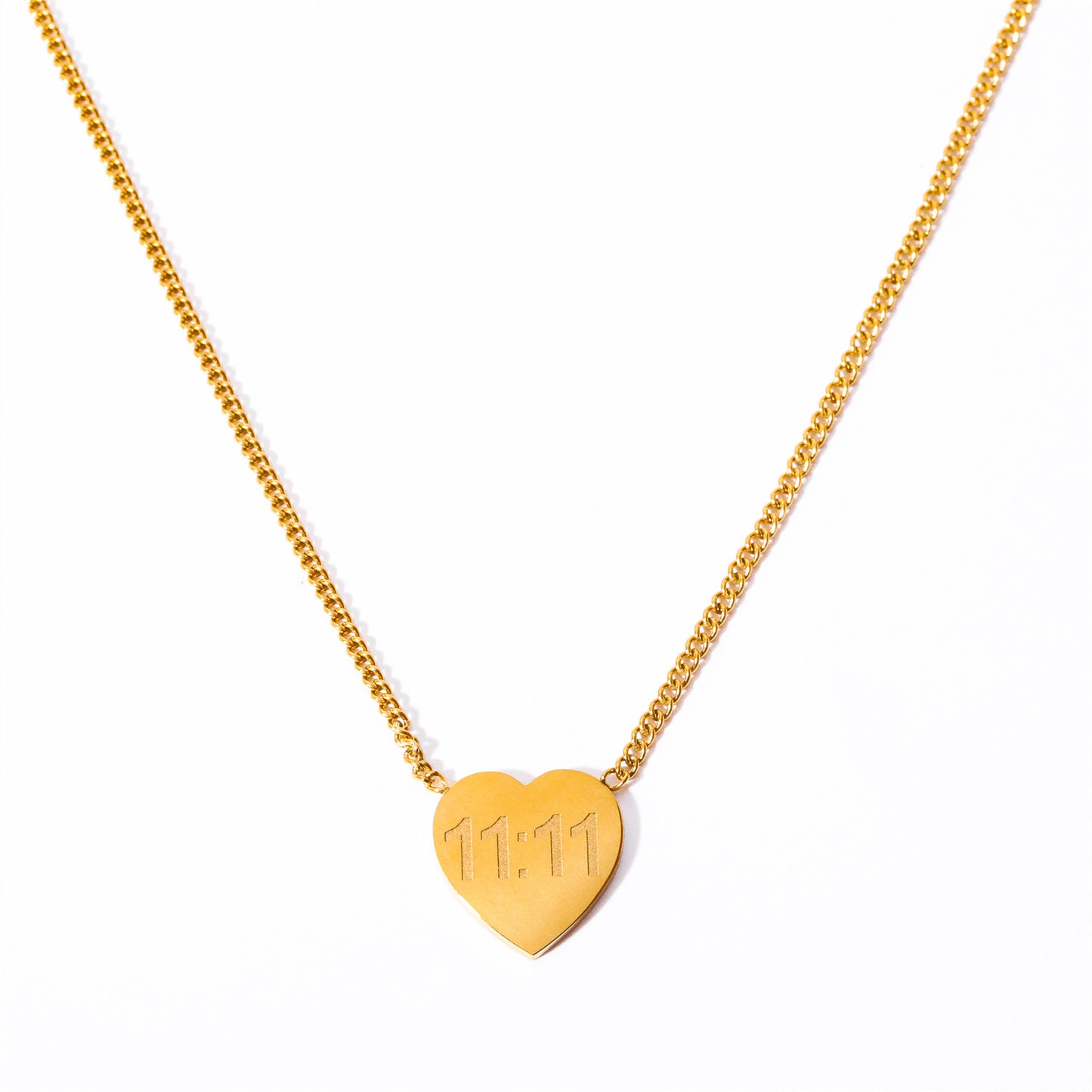 Vintage Heart Shape 18K Gold Plated Stainless Steel Pendant Necklace
