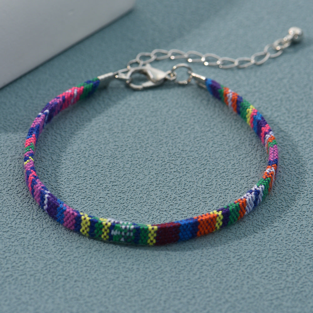 Bohemian Geometric Woven Cloth Bracelet