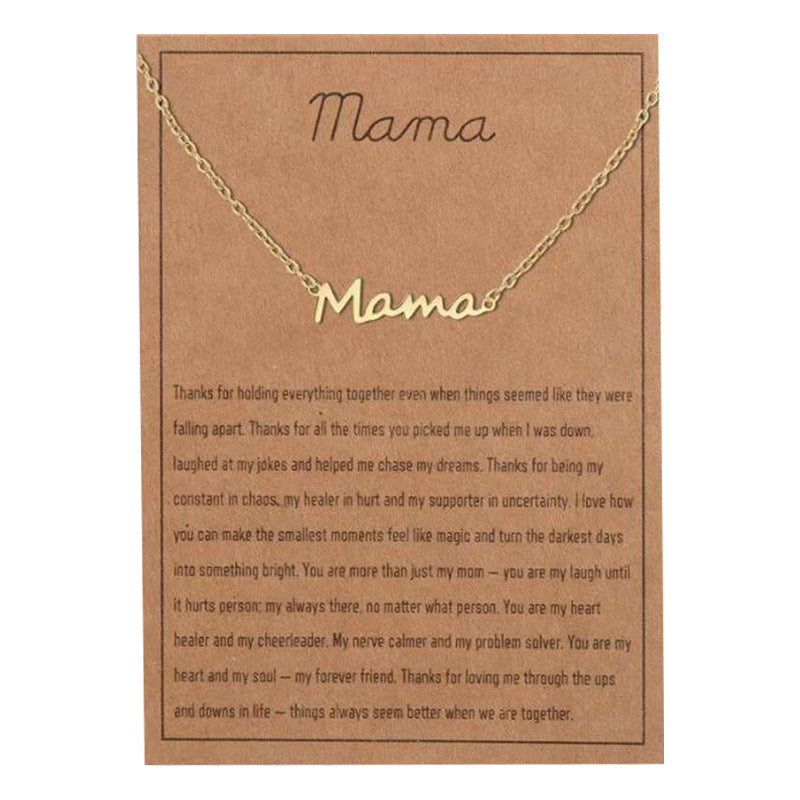 Fashion Letter Stainless Steel Gold Plated Friendship Pendant Necklace
