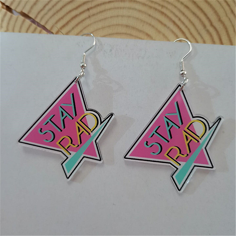 Retro Arcade Acrylic Drop Earrings for Women