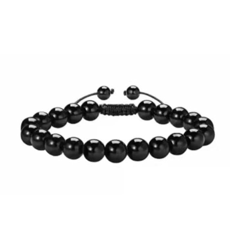 Gradient Agate & Tiger Eye Beaded Adjustable Bracelet
