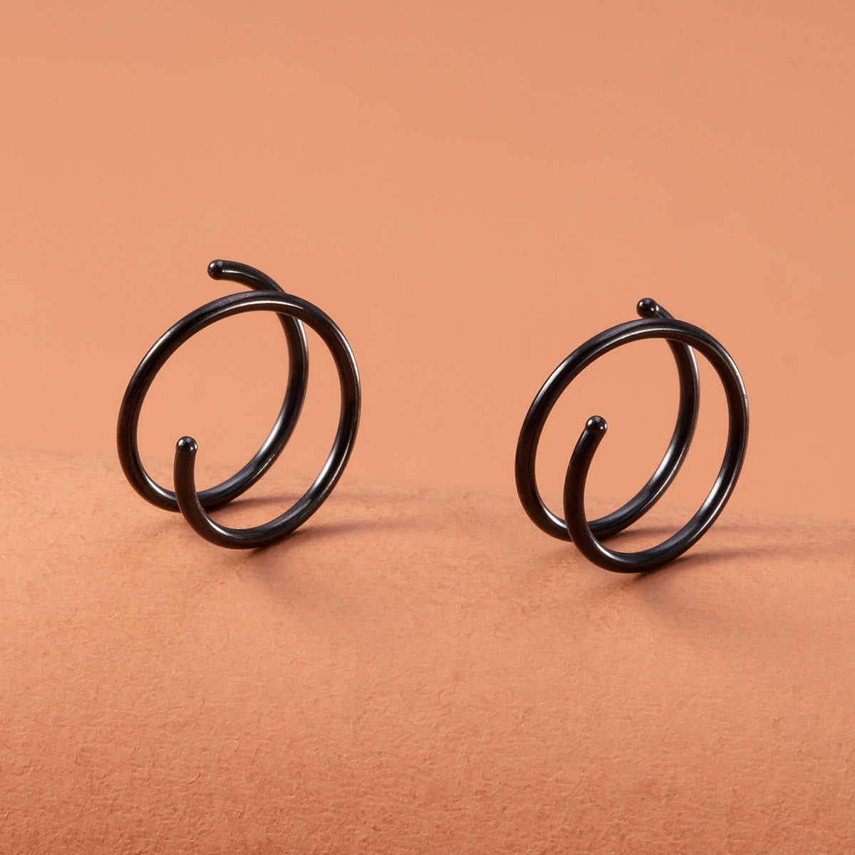 Simple Style Stainless Steel Double Layer Spiral Nose Ring