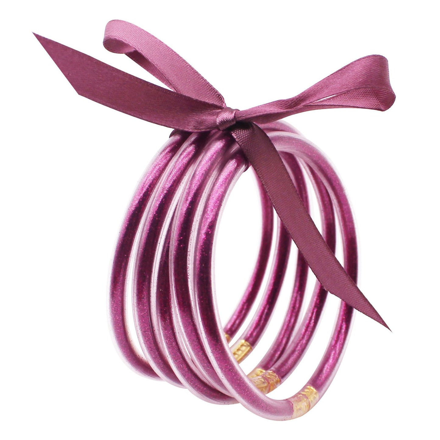 Fashion Multi-Layer Silicone Ribbon Glitter Women's Bangle Bracelet