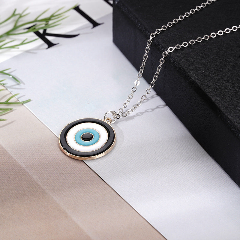 Fashion Evil Eye Pendant Necklace - Trendy Turkish Blue Eye Charm for Couples