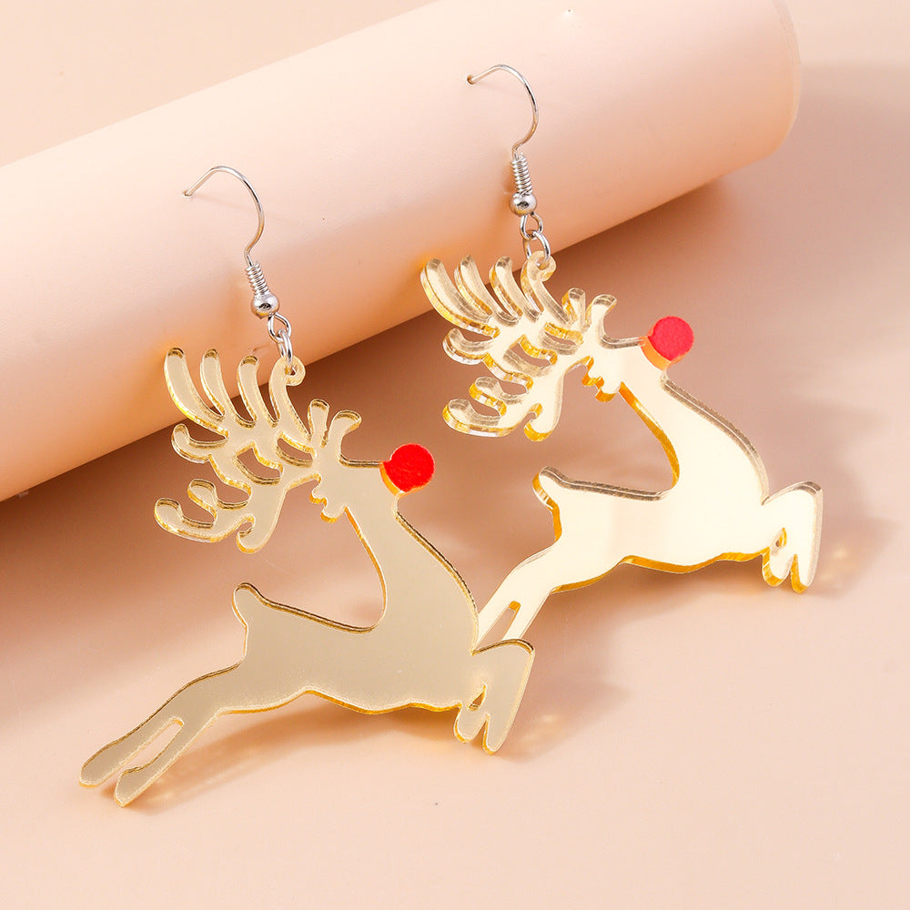 1 Pair Cute Santa Claus Snowman Christmas Drop Earrings