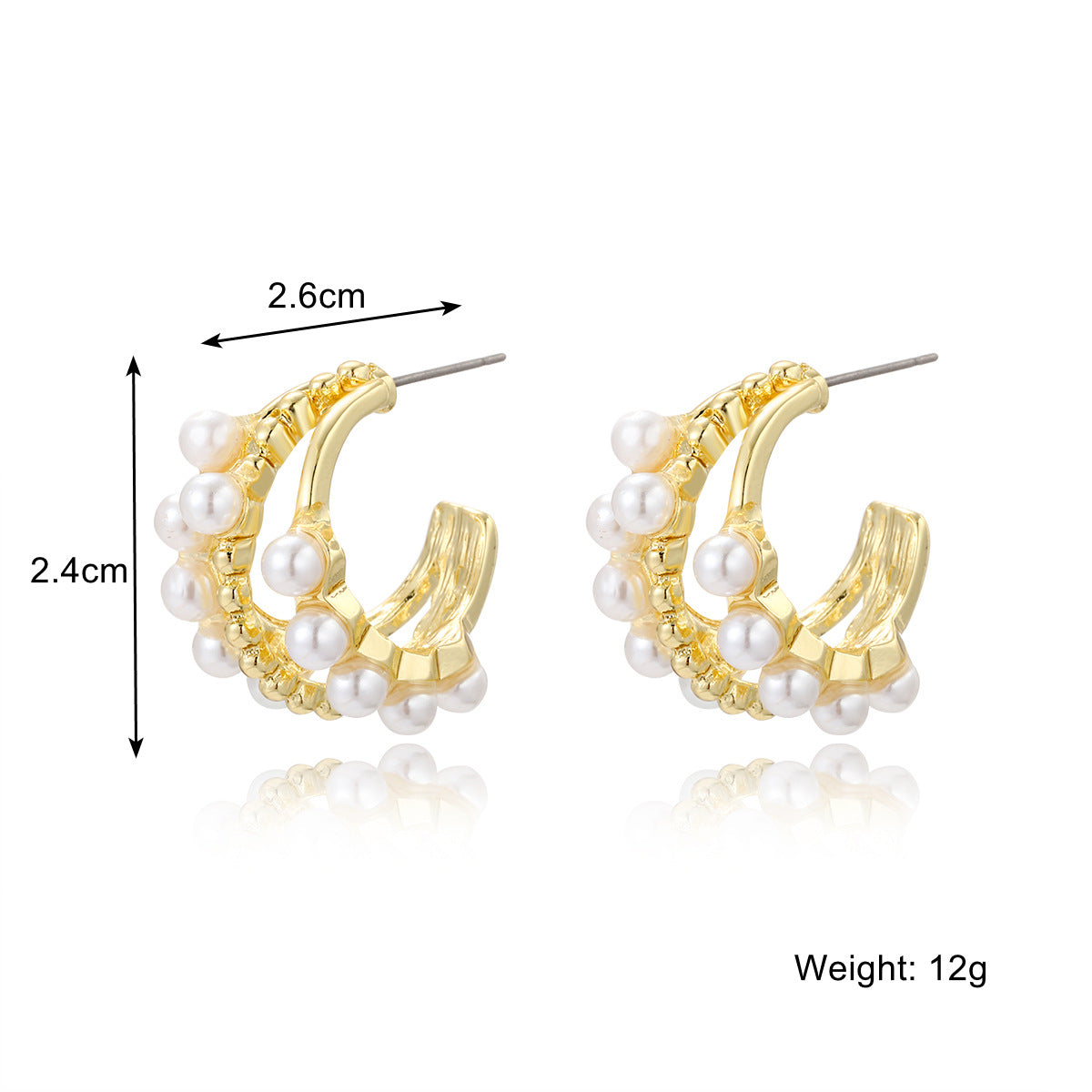 Vintage Pearl Heart Rhinestone Earrings