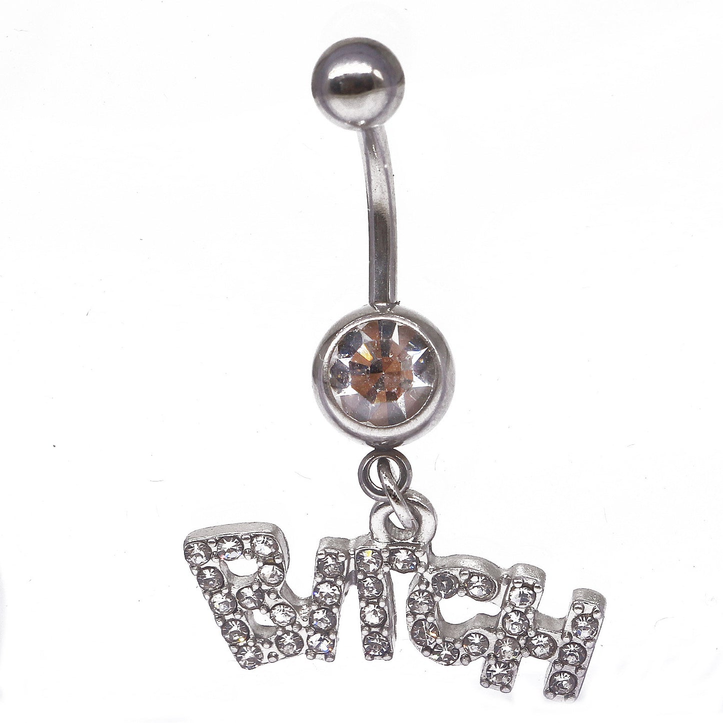 Simple Style Butterfly Zircon Belly Ring in Stainless Steel and Copper Plating