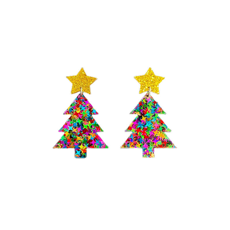 1 Pair Cute Dinosaur & Christmas Themed Acrylic Drop Earrings