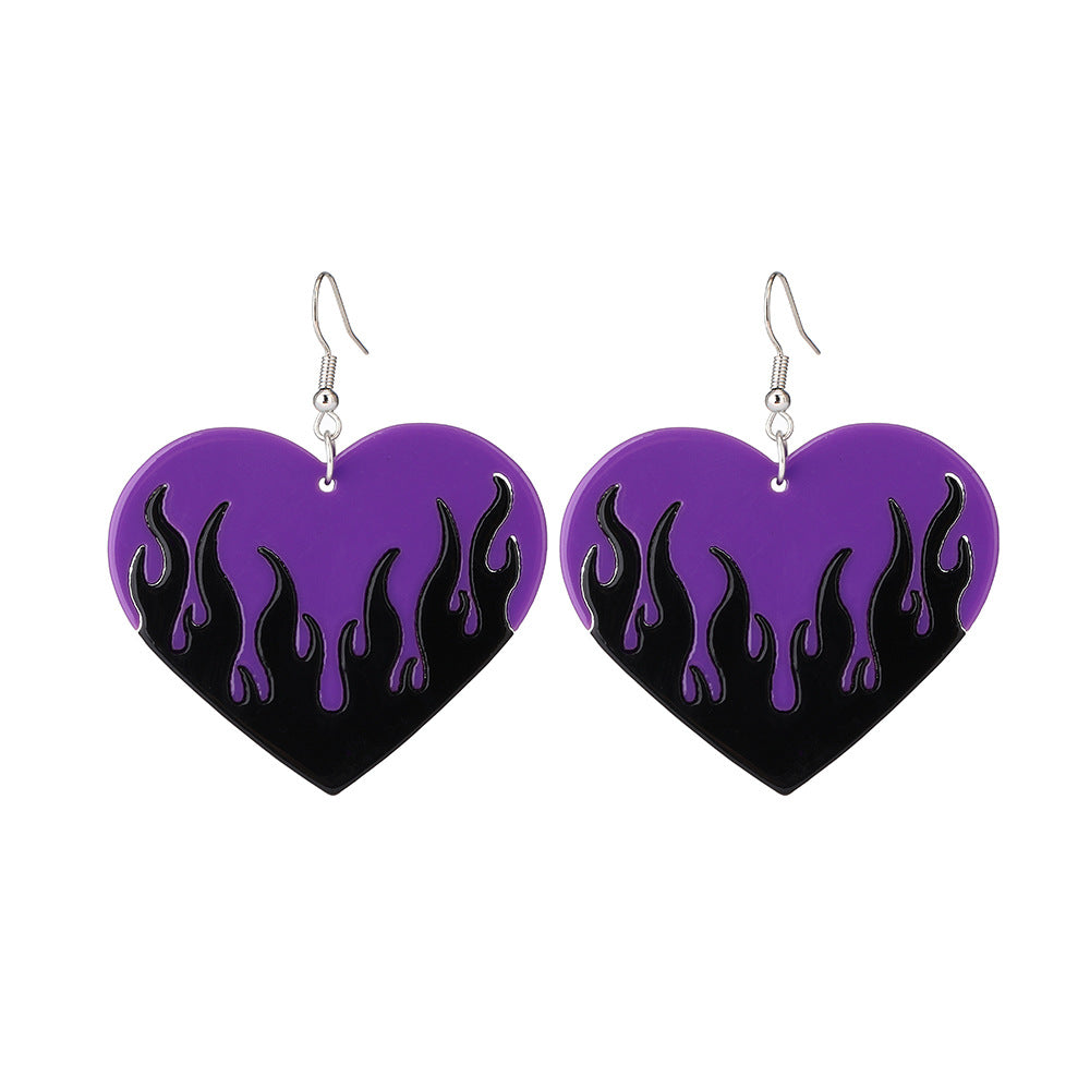 Colorful Heart-Shaped Resin Earrings for Women