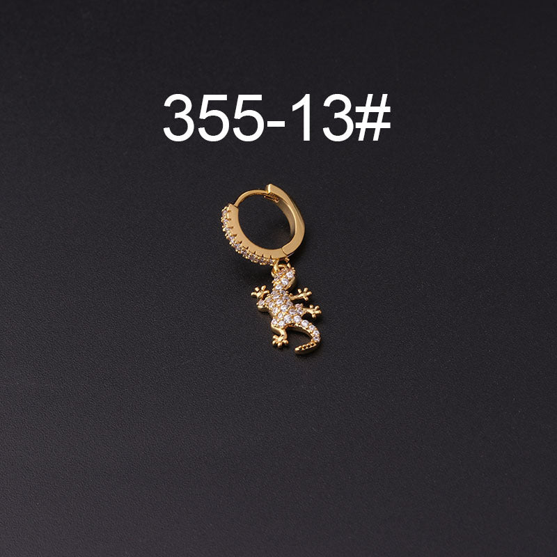 Gold Plated Geometric Zircon Star Drop Earrings