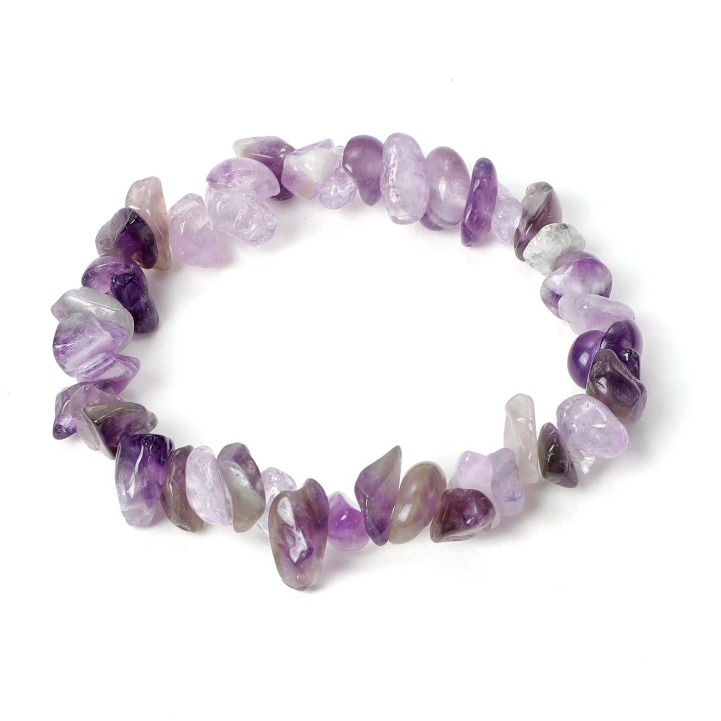 Irregular Stone Beaded Bracelet with Multicolor Natural Crystal Beads