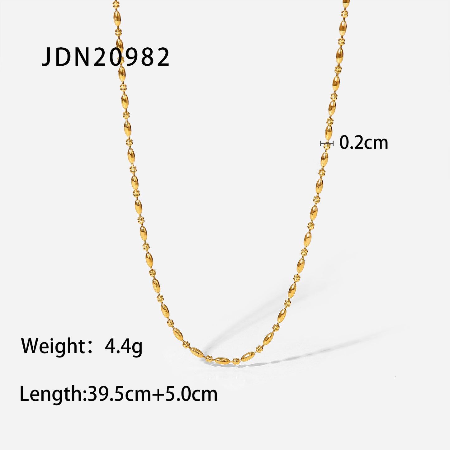European American Minimalist Stainless Steel Layered Bead Necklace for Women