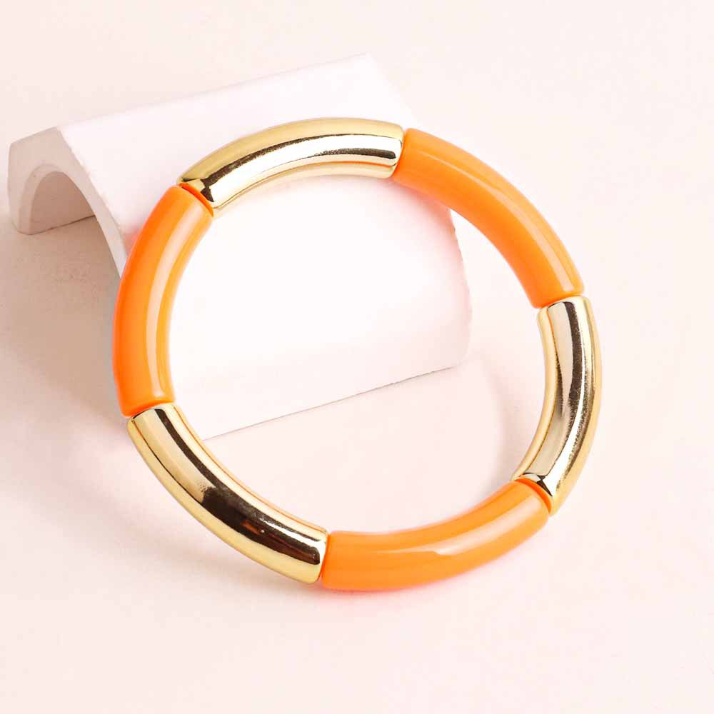 Fashion Acrylic Women's Bangle Bracelet - Multicolor Elastic Design