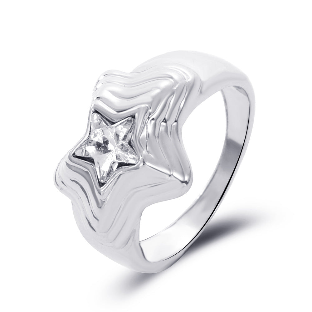 Fashion Heart Smiley Flower Geometric Alloy Ring