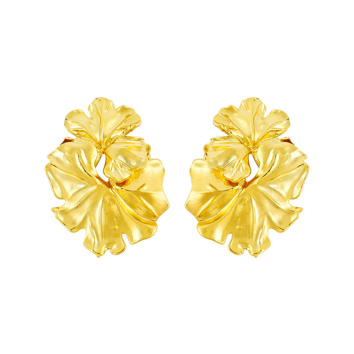 Elegant Irregular Gold Plated Alloy Drop Earrings