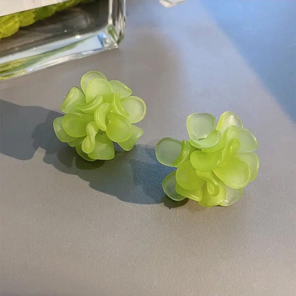New Trendy Resin Flower Stud Earrings for Women
