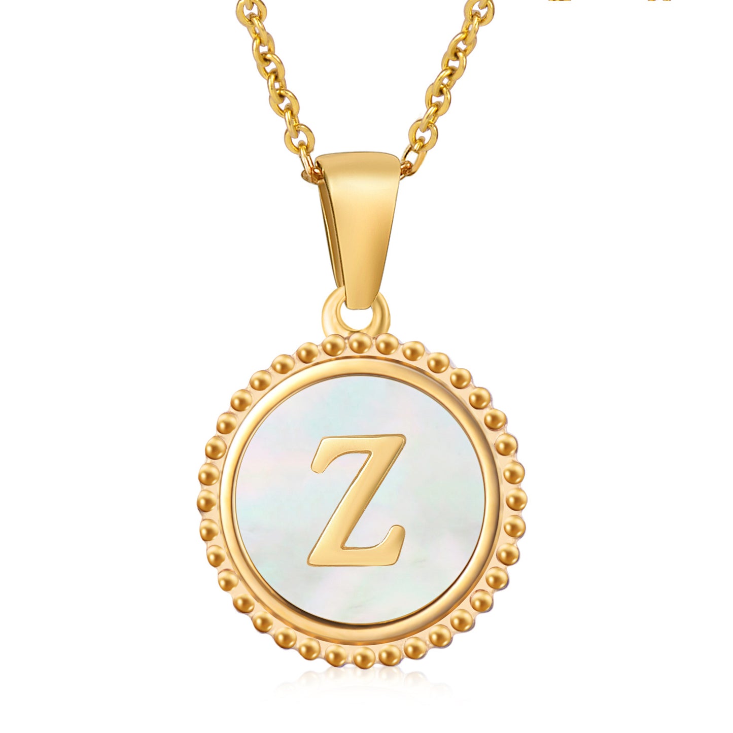 1 Piece 18k Stainless Steel Shell Letter Pendant Necklace - Fashionable Alphabet Jewelry for Women