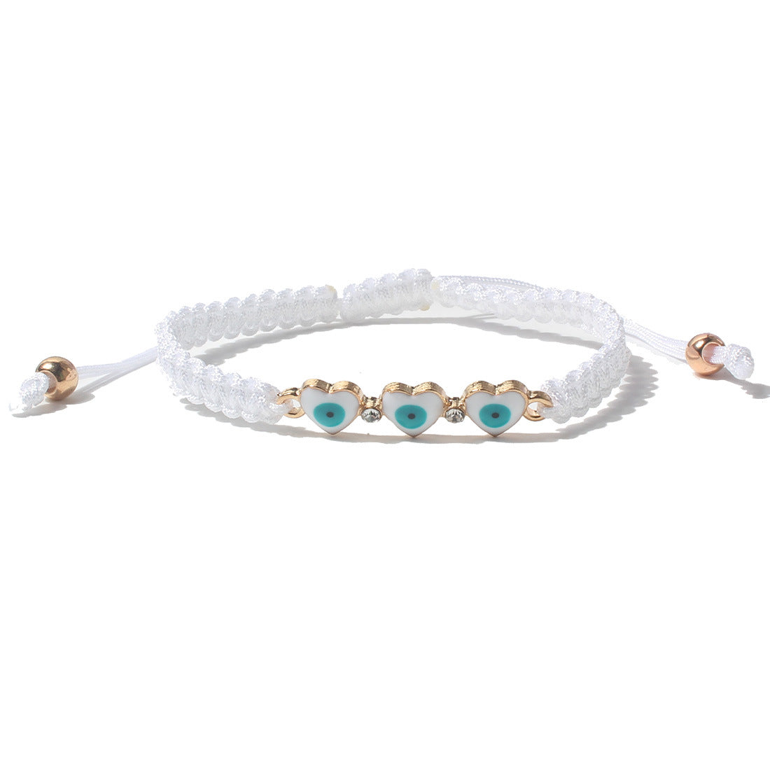 Fashion Evil Eye Heart Flower Woven Bracelet