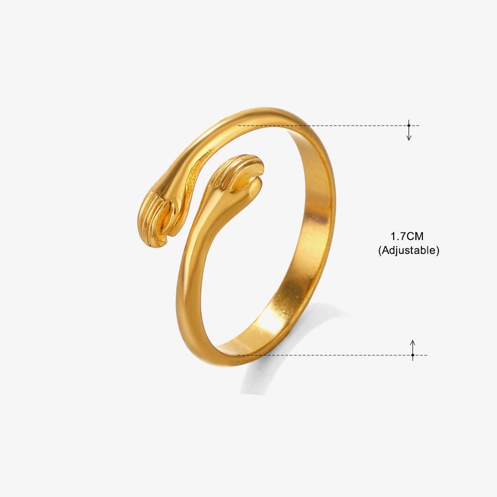 18K Gold Plated Stainless Steel Minimalist Open Ring