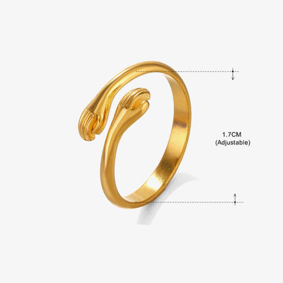 18K Gold Plated Stainless Steel Minimalist Open Ring