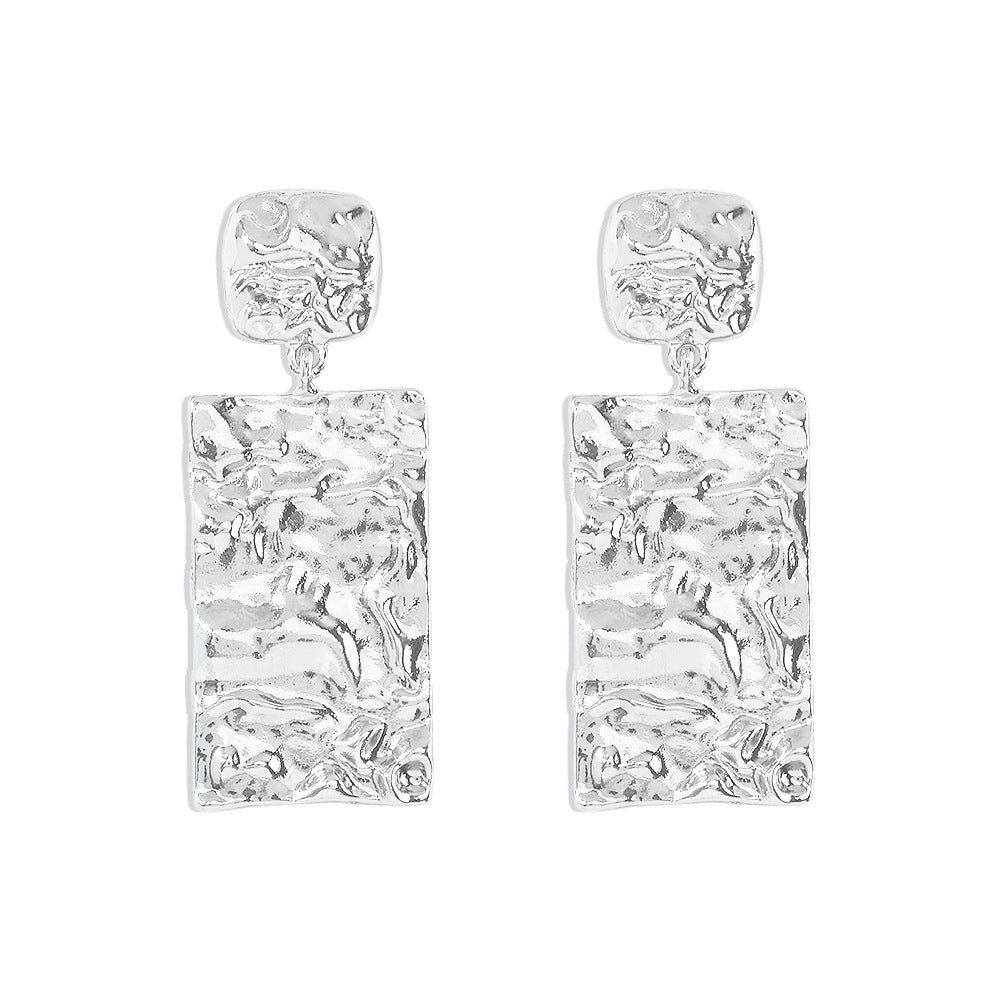 Geometric Alloy Folded Vintage Earrings