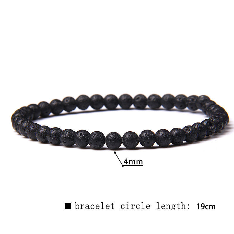Minimalist Natural Stone Beaded Bracelet - 4mm Gemstone Jewelry for Women