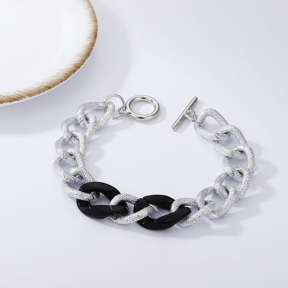 Retro Matte Multicolor Twist Chain Bracelet