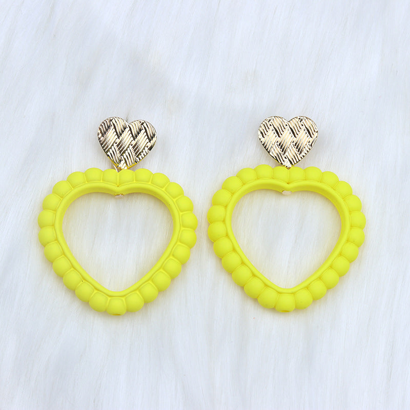 Simple Heart Shape Acrylic Drop Earrings