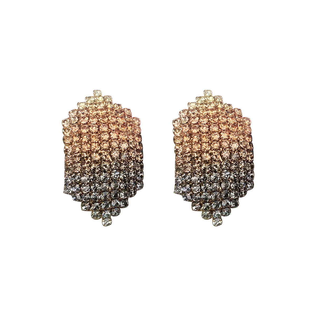 Gradient Rhinestone Statement Earrings for Parties