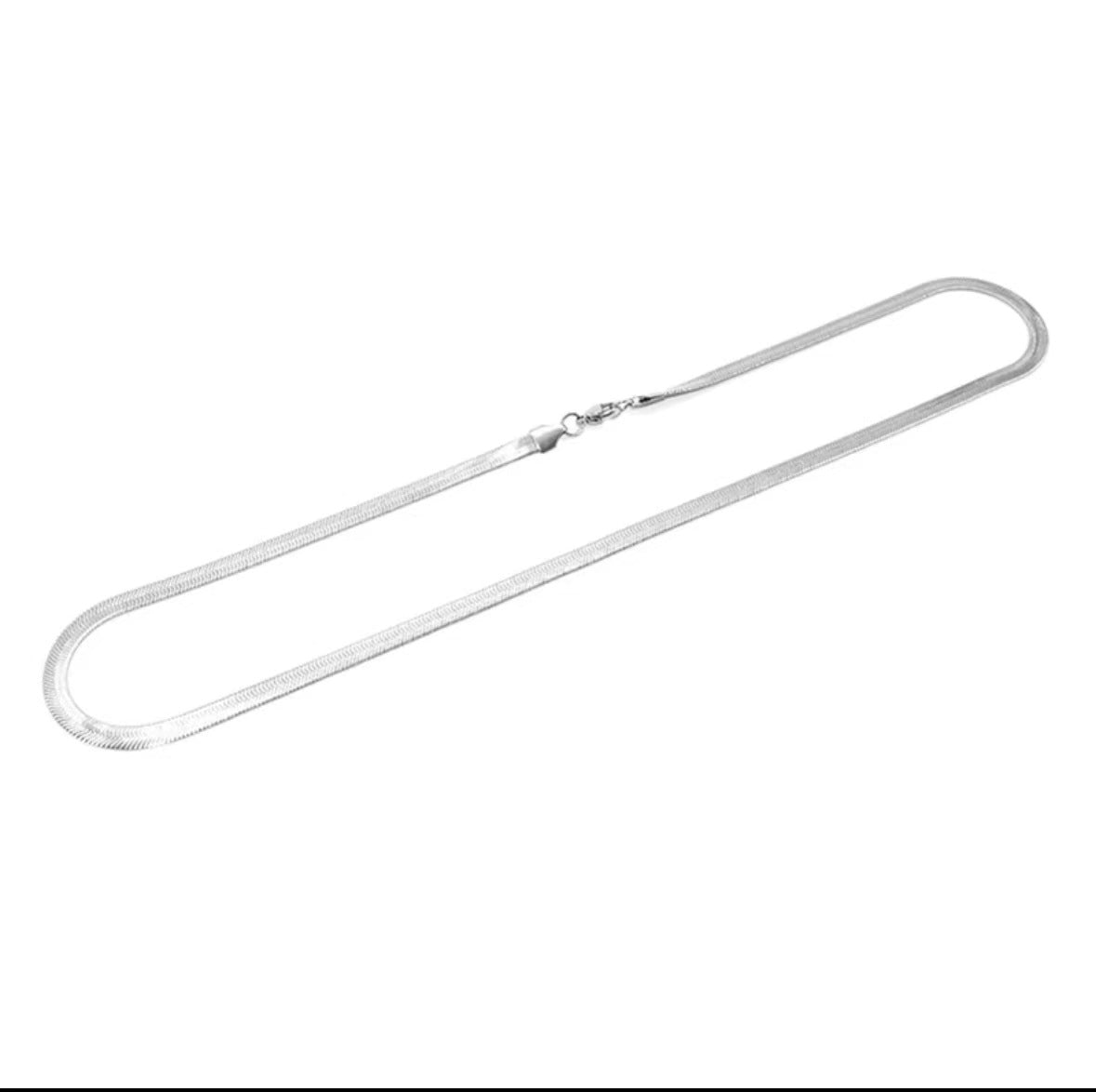 Minimalist Titanium Steel Polished Snake Chain Necklace