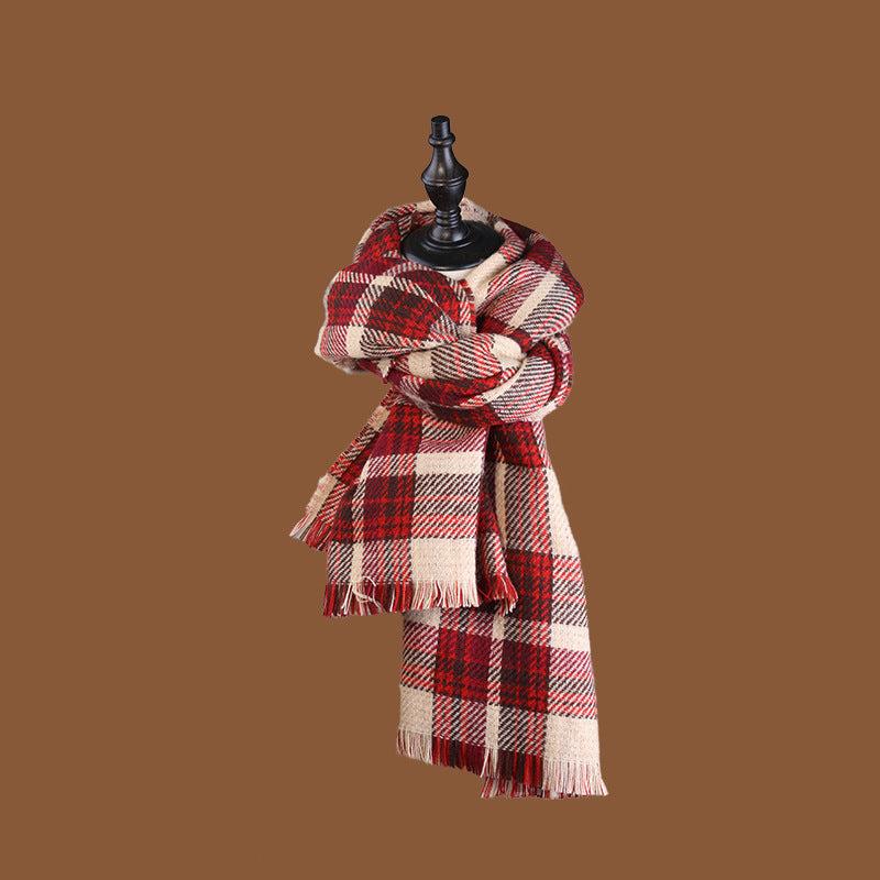 Unisex Lattice Elk Wool Crochet Lace Cotton Linen Winter Scarf