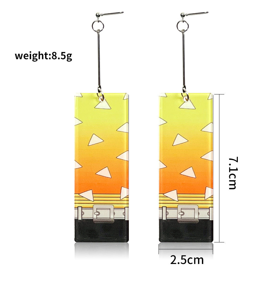 1 Pair Acrylic Rectangle Drop Earrings Inspired by Anime Characters