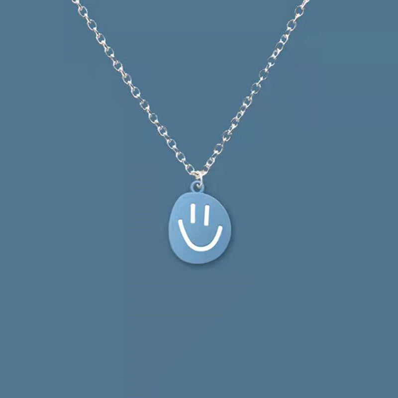 Colorful Smiley Face Pendant Necklace for Couples and Friends