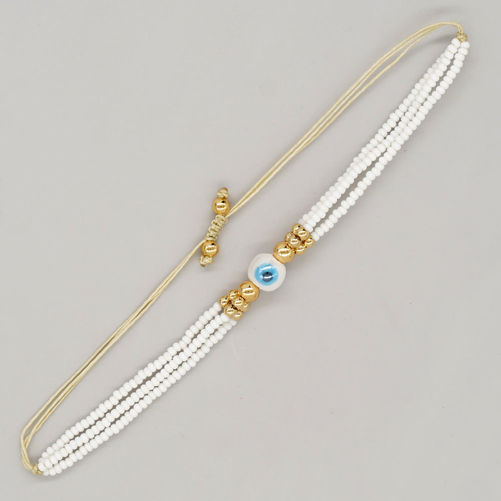 Bohemian Multicolor Beaded Eye Glass Women's Bracelet Set