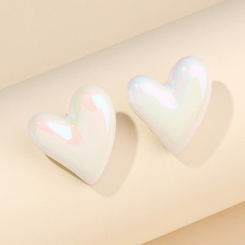 Candy Color Acrylic Round and Star Stud Earrings for Women