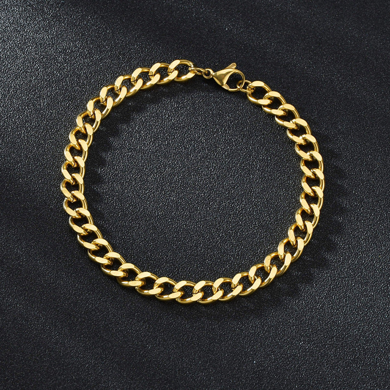 Simple Cuban Chain Titanium Steel Bracelet - Fashion Hip Hop Style