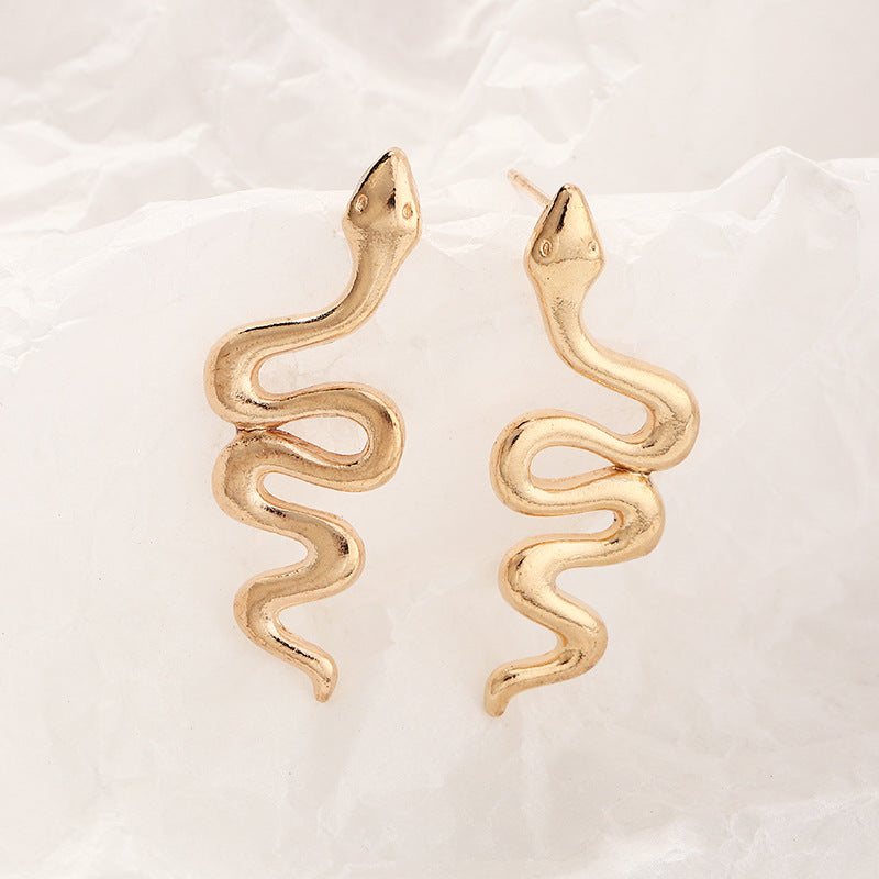 Fashion Creative Metal Snake Hoop Earrings