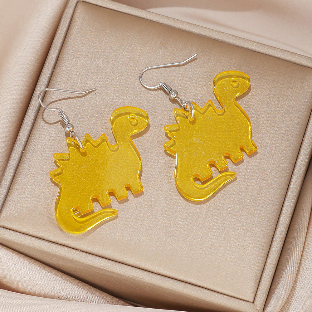 Cartoon Dinosaur Acrylic Earrings for Kids - Creative and Stylish Design