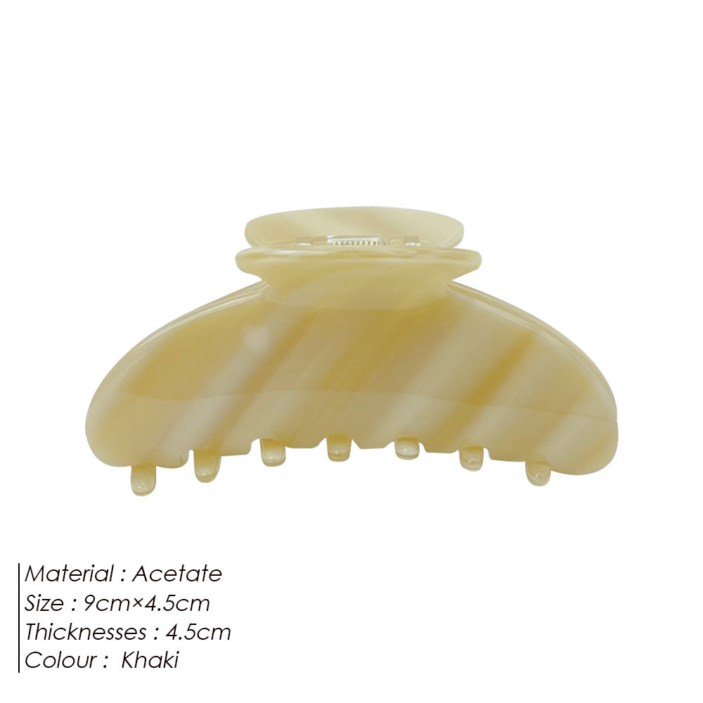 Women's Classic Solid Color Acetate Hair Claw Clip - French Elegant Versatile Shark Clip