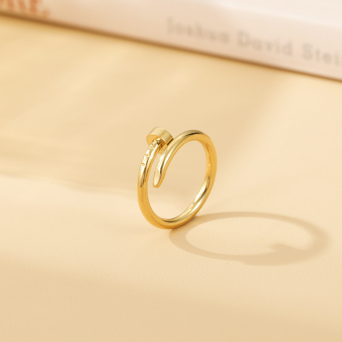 INS Style Minimalist Titanium Steel Plated Nail Design Rings