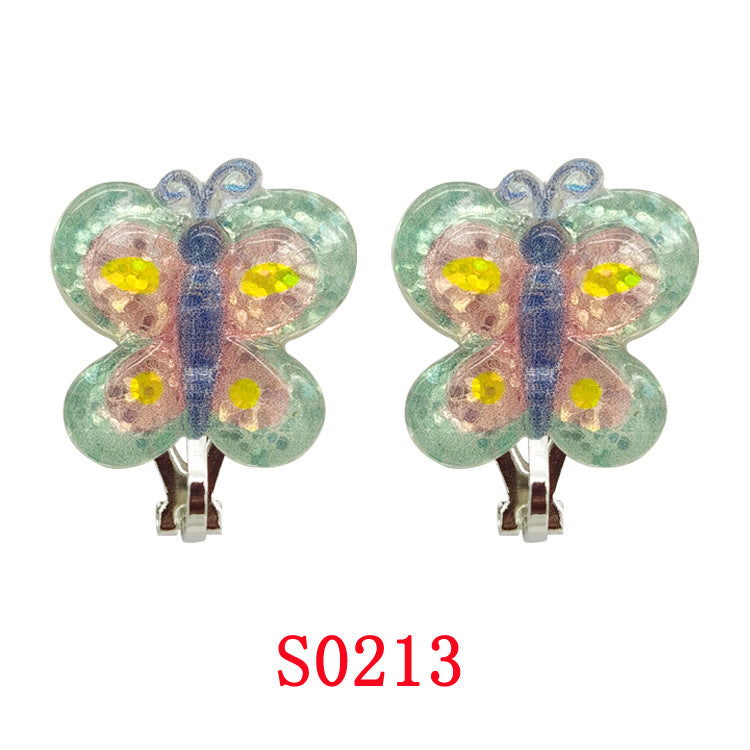 New Cartoon Unicorn Mermaid Clip-On Earrings for Girls