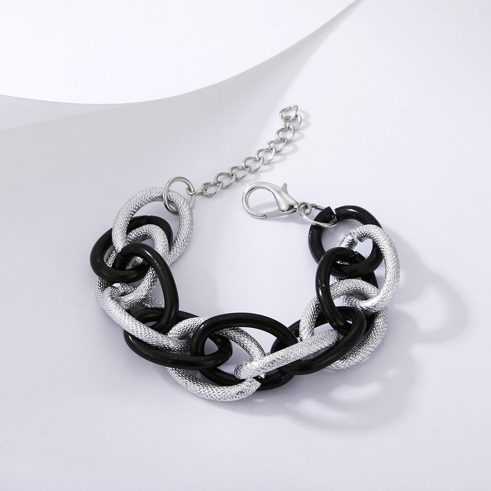 Geometric Multi-layer Metal and Acrylic Leopard Print Bracelet