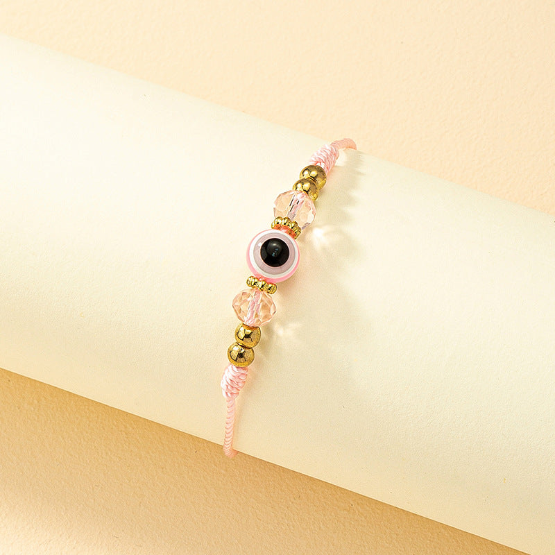 Minimalist Evil Eye Resin Beaded Adjustable Unisex Bracelet