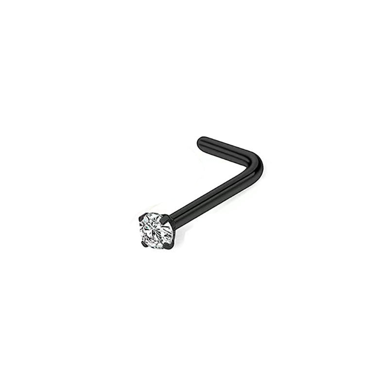Simple Style Stainless Steel Zircon Inlay Nose Stud Piercing Jewelry