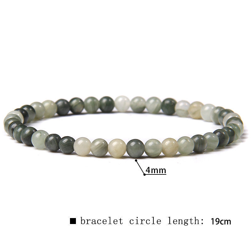 Minimalist Natural Stone Beaded Bracelet - 4mm Gemstone Jewelry for Women