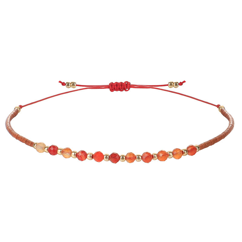 Simple Style 2mm Faceted Stone Bead Handmade Bracelet