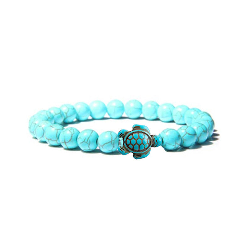 Retro Tortoise Turquoise Agate Tiger Eye Unisex Stretch Bracelet