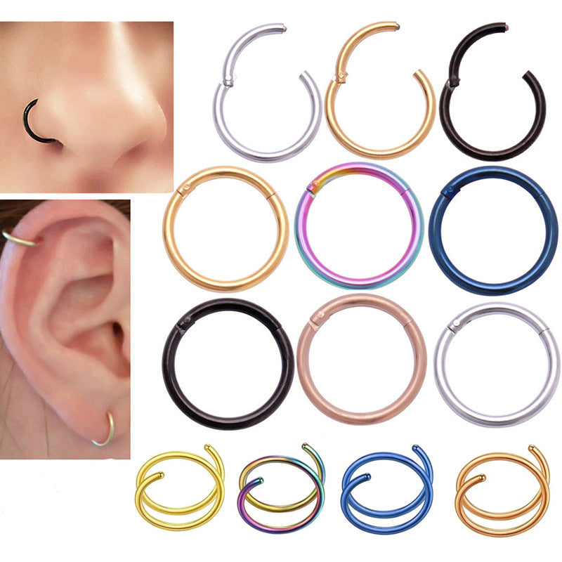 Fashion Stainless Steel Multi-Functional Nose and Ear Hoop Ring