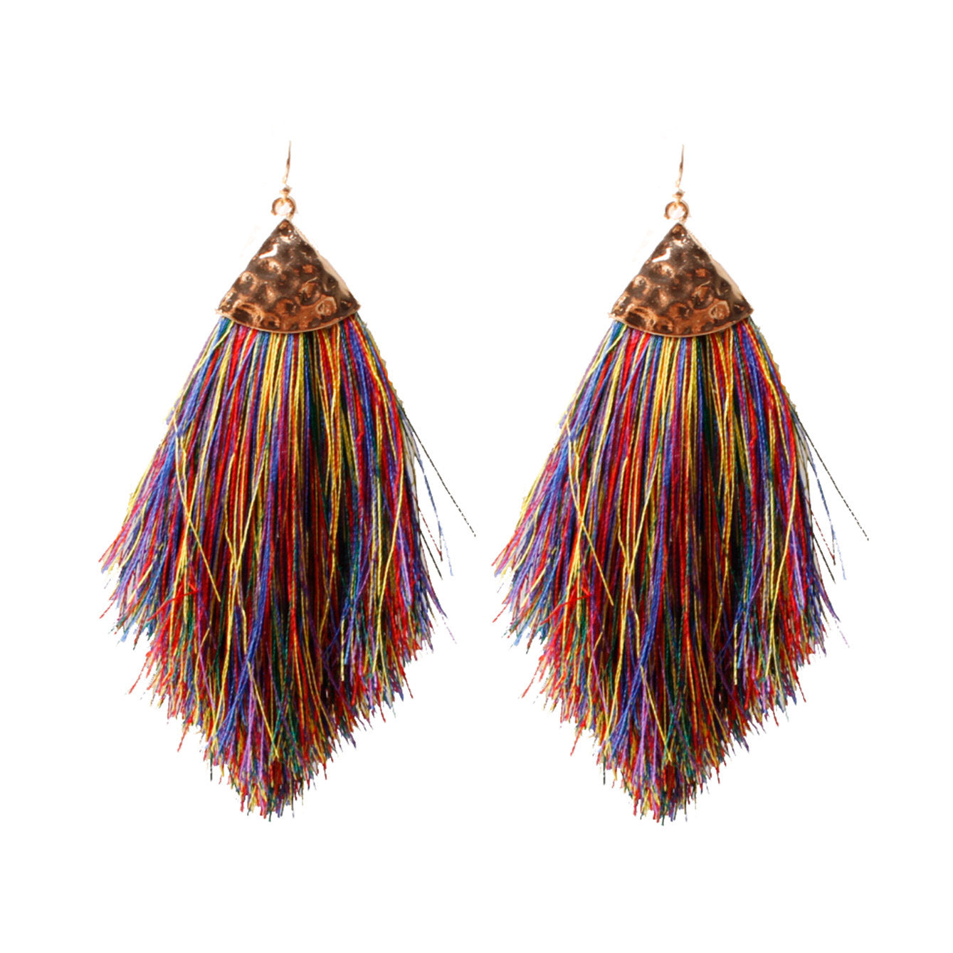 Colorful Tassel Alloy Plated Women's Drop Earrings